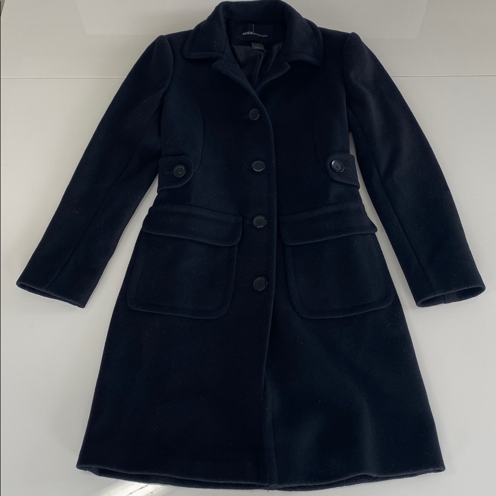 Moda International Black Wool Winter Coat 0